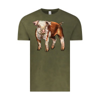Vintage Olive Baby Hereford Pig Vintage Tee - LillyAllenDesigns