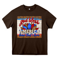 Chocolate Brown god bless america land that i love Heavy Core Tee - HRA Design Shop