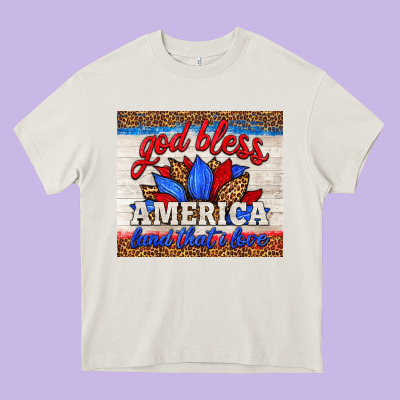 God Bless America Land That I Love Heavy Core Tee Designed By Hra Design Shop