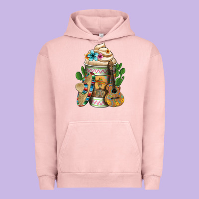 Mexican Hot Coffee Cup Urban Hoodie Designed By Fadigitalartstudio
