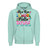 Seafoam bye bye school hello pool Zipper Hoodie - BarkalooDesign