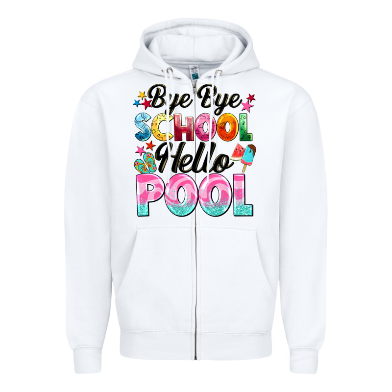Bye Bye School Hello Pool Zipper Hoodie by BarkalooDesign | Teevron
