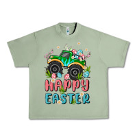 Oil Green easter monster truck Urban Heavy Tee - MaliasSmallBusiness