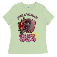 Matcha just a woman who loves her welder Ladies Tee - SublimationCraftShop