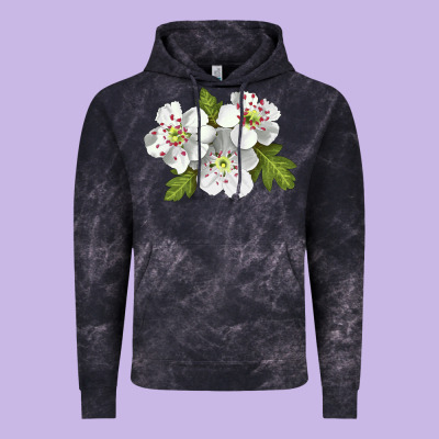Hawthorn Flower Illustrations Vintage Hoodie Designed By Lillyallendesigns
