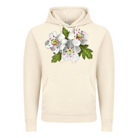 Vintage Artic Hawthorn Flower Illustrations Vintage Hoodie - LillyAllenDesigns