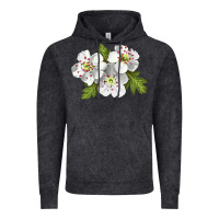 Vintage Black Hawthorn Flower Illustrations Vintage Hoodie - LillyAllenDesigns