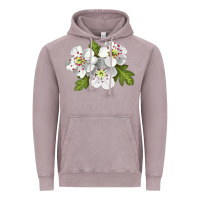 Vintage Zinc Hawthorn Flower Illustrations Vintage Hoodie - LillyAllenDesigns