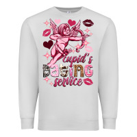Dove Grey Cupid's dating service Valentine's Day Premium Sweatshirt - HowdyJamesFarm