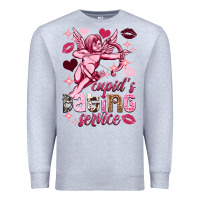Heather Grey Cupid's dating service Valentine's Day Premium Sweatshirt - HowdyJamesFarm