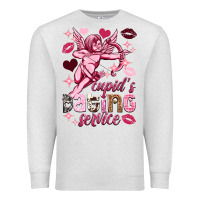 Oatmeal Heather Cupid's dating service Valentine's Day Premium Sweatshirt - HowdyJamesFarm