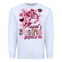 White Cupid's dating service Valentine's Day Premium Sweatshirt - HowdyJamesFarm