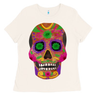 Bone sugar skull Ladies Tee - FaDigitalArtStudio