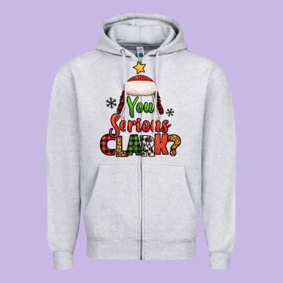 You Serious Clark Christmas Tree Zipper Hoodie Designed By Jasminsmagicworld