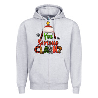 Heather Grey you serious clark christmas tree Zipper Hoodie - Jasminsmagicworld