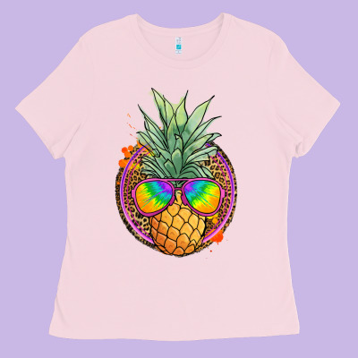 Pineapple And Glasses Ladies Tee Designed By Jahusdesignshop