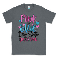 Charcoal Heather pink or blue big sister loves you Classic Tee - MaliasSmallBusiness