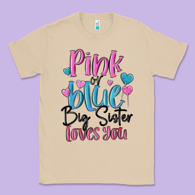 Pink Or Blue Big Sister Loves You Classic Tee Designed By Maliassmallbusiness