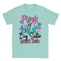 Seafoam pink or blue big sister loves you Classic Tee - MaliasSmallBusiness