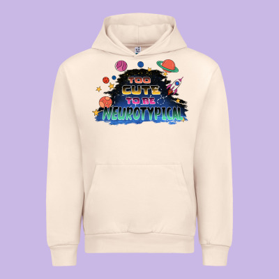 Too Cute To Be Neurotypical Urban Hoodie Designed By Fadigitalartstudio