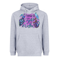 Heather Grey Fueled by crystals and coffee halloween Heavyweight Hoodie - NancyCooperArtShop