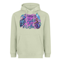 Matcha Fueled by crystals and coffee halloween Heavyweight Hoodie - NancyCooperArtShop