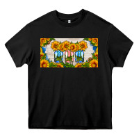 American Mason Jar Sunflower License Plate Heavy Core Tee | Teevron