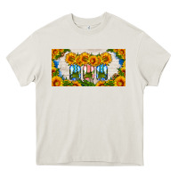 Cream american mason jar sunflower license plate Heavy Core Tee - HRA Design Shop