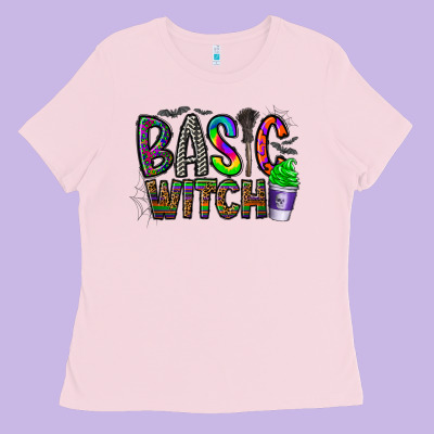 Basic Witch Ladies Tee Designed By Cowhidedigitalart