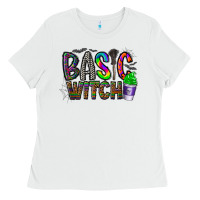 White basic witch Ladies Tee - CowhideDigitalArt