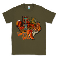 Army Green happy fall texas Classic Tee - CowhideDigitalArt