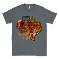 Charcoal Heather happy fall texas Classic Tee - CowhideDigitalArt