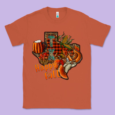 Happy Fall Texas Classic Tee Designed By Cowhidedigitalart