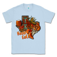 Dusty Blue happy fall texas Classic Tee - CowhideDigitalArt