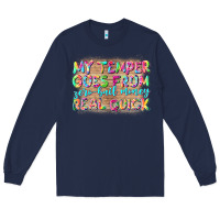 Navy my temper goes from zerobail money real quick Long Sleeve Tee - NancyCooperArtShop