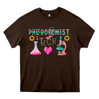 Chocolate Brown phlebotomist tech Heavy Core Tee - CowhideDigitalArt