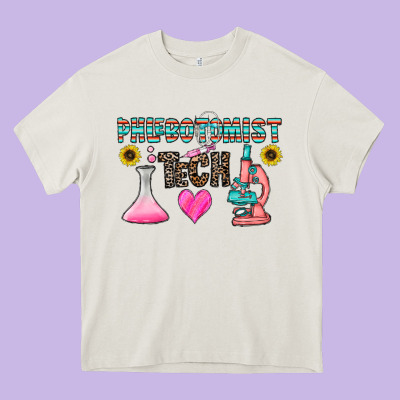 Phlebotomist Tech Heavy Core Tee Designed By Cowhidedigitalart