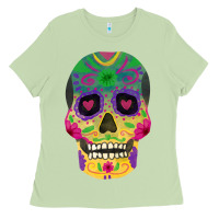 Matcha sugar skull Ladies Tee - FaDigitalArtStudio
