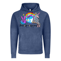 Vintage Denim peace love unicorn Vintage Hoodie - LillyAllenDesigns