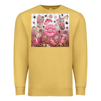 Antique Gold cafecito y chisme with leopard tumbler tbs Premium Sweatshirt - TumblerDesignByShophia