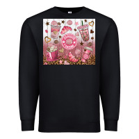 Black cafecito y chisme with leopard tumbler tbs Premium Sweatshirt - TumblerDesignByShophia