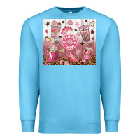 Ocean Blue cafecito y chisme with leopard tumbler tbs Premium Sweatshirt - TumblerDesignByShophia