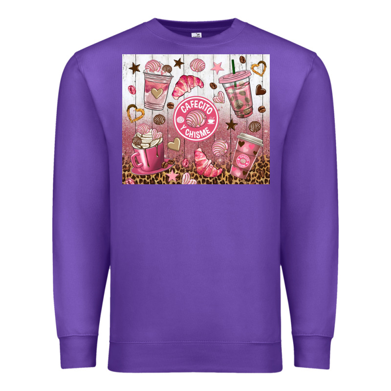 Cafecito Y Chisme With Leopard Tumbler Tbs Premium Sweatshirt by TumblerDesignByShophia | Teevron