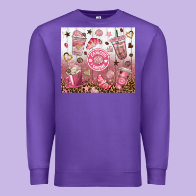 Cafecito Y Chisme With Leopard Tumbler Tbs Premium Sweatshirt Designed By Tumblerdesignbyshophia