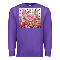 Purple cafecito y chisme with leopard tumbler tbs Premium Sweatshirt - TumblerDesignByShophia