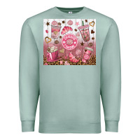 Seafoam cafecito y chisme with leopard tumbler tbs Premium Sweatshirt - TumblerDesignByShophia