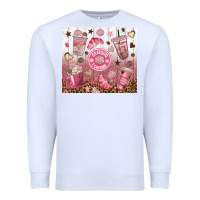 White cafecito y chisme with leopard tumbler tbs Premium Sweatshirt - TumblerDesignByShophia