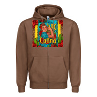 Chestnut hundred percent latina strong woman Zipper Hoodie - Jasminsmagicworld