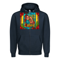 Navy hundred percent latina strong woman Zipper Hoodie - Jasminsmagicworld