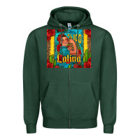 Sports Green hundred percent latina strong woman Zipper Hoodie - Jasminsmagicworld